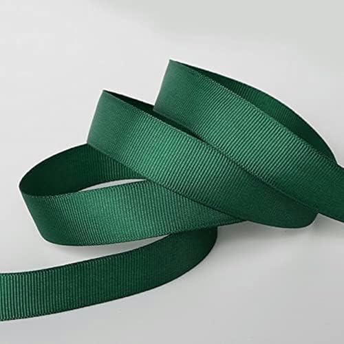 5 Yards/Los 7 mm 10 mm 15 mm 20 mm 25 mm 38 mm buntes Ripsband für Dekorationsband, Weihnachtsbastel-Geschenkpapier, Satin-Dunkelgrün-38 mm, 5 Yards von GFFJHGGD