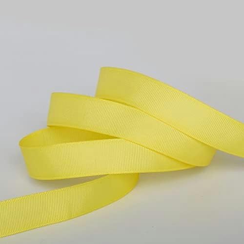 5 Yards/Los 7 mm 10 mm 15 mm 20 mm 25 mm 38 mm buntes Ripsband für Dekorationsband, Weihnachtsbastel-Geschenkpapier, Satin-Gelb-25 mm, 5 Yards von GFFJHGGD