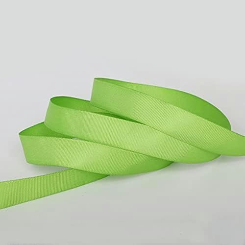 5 Yards/Los 7 mm 10 mm 15 mm 20 mm 25 mm 38 mm buntes Ripsband für Dekorationsband, Weihnachtsbastel-Geschenkpapier, Satin-Grasgrün-25 mm, 5 Yards von GFFJHGGD