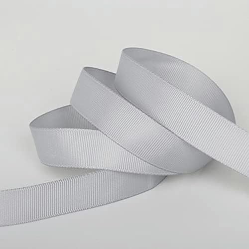 5 Yards/Los 7 mm 10 mm 15 mm 20 mm 25 mm 38 mm buntes Ripsband für Dekorationsband, Weihnachtsbastel-Geschenkpapier, Satin-Grau-38 mm, 5 Yards von GFFJHGGD