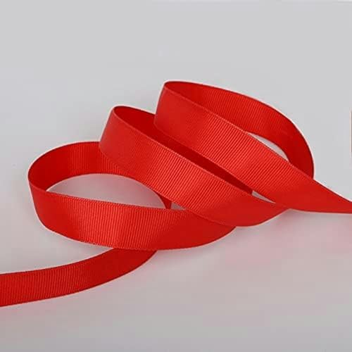 5 Yards/Los 7 mm 10 mm 15 mm 20 mm 25 mm 38 mm buntes Ripsband für Dekorationsband, Weihnachtsbastel-Geschenkpapier, Satin-Rot-38 mm, 5 Yards von GFFJHGGD