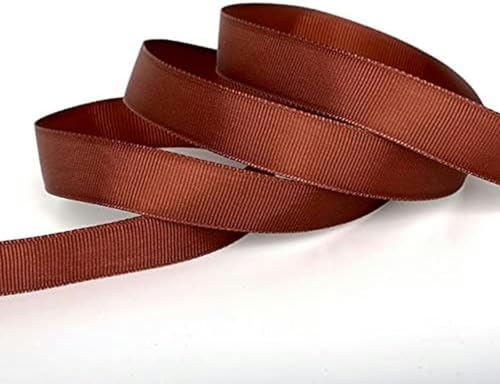 5 Yards/Los 7 mm 10 mm 15 mm 20 mm 25 mm 38 mm einfarbiges Ripsband, Partydekoration, Weihnachtsband, Geschenkpapier-Braun-38 mm, 5 Yards von GFFJHGGD