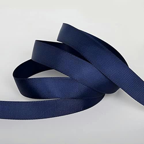 5 Yards/Los 7 mm 10 mm 15 mm 20 mm 25 mm 38 mm einfarbiges Ripsband, Partydekoration, Weihnachtsband, Geschenkpapier-Marineblau-15 mm, 5 Yards von GFFJHGGD