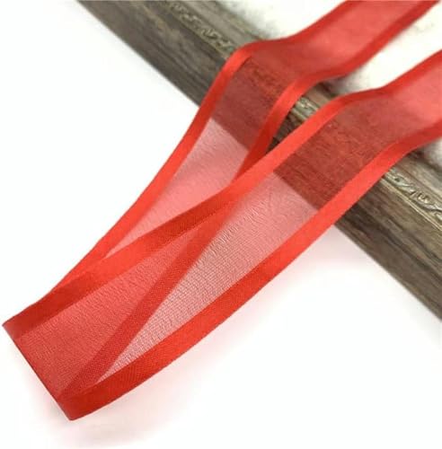 5 Yards/Lot 25 mm Satinrandband Organzaband für Schleife, Weihnachtsdekoration, handgemachtes Verpacken, Basteln, DIY-15–5 Yards 25 mm von GFFJHGGD