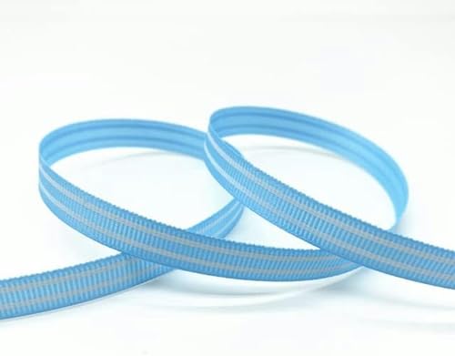 5 Yards 10 mm Ripsband mit bedruckten Streifen zum Selbermachen zum Verpacken von Geschenken, Dekorieren von Haarschleifen-Himmelblau-5 Yards 10 mm von GFFJHGGD