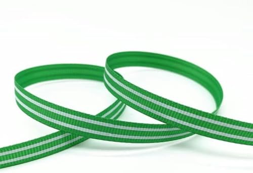 5 Yards 10 mm Ripsband zum Selbermachen, bedruckte Streifen, zum Verpacken von Geschenken, Dekorieren von Haarschleifen-Grün-5 Yards 10 mm von GFFJHGGD