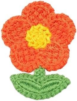 5 x 3,8 cm, 30 Stück, kleine gehäkelte Blumenflicken, Stickflicken, zum Aufbügeln, chinesische Applikationen für Kleidung, zum Aufnähen, Orange, 30 Stück von GFFJHGGD