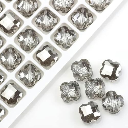 50 Stück/Lot Vierblattperlen Glasperlen 12 mm Charm Kristallrot Anhänger für DIY Herstellung von Schmuck Handarbeiten Zubehör-Standard von GFFJHGGD