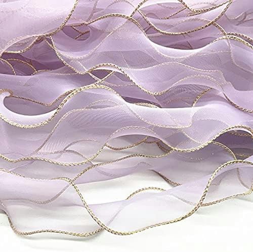 50 mm goldener Rand, gewelltes Organzaband aus Seide, Schleife für Haarschmuck, Geschenkverpackung, Spitzenbänder, Dekoration-03-3 Yards, 50 MM von GFFJHGGD