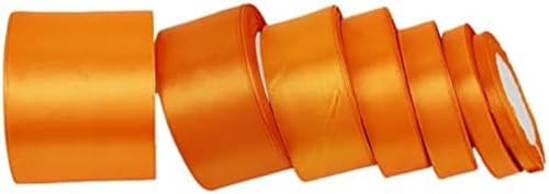 Orangefarbenes einseitiges Satinband zum Verpacken von Geschenken, Weihnachtsbänder, 15 mm, 22 Meter von GFFJHGGD