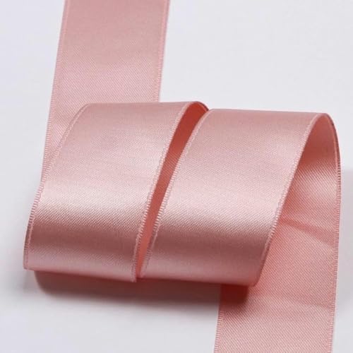 Polyester-Satin-Baumwollbänder 3 5 7 10 16 25 38 mm 1 Zoll Schleife Schmuck Blumenkuchen Geschenkbox Verpackung Rosa Riemenband-011-25 mm 50 Yards von GFFJHGGD