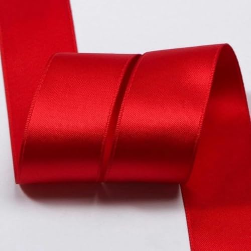 Polyester-Satin-Baumwollbänder 3 5 7 10 16 25 38 mm 1 Zoll Schleife Schmuck Blumenkuchen Geschenkbox Verpackung Rosa Riemenband-013-10 mm 50 Yards von GFFJHGGD