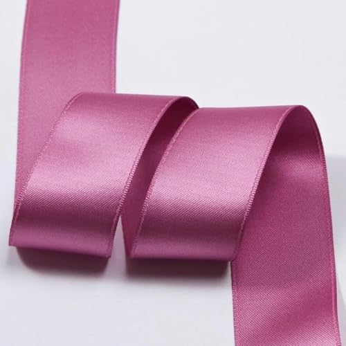 Polyester-Satin-Baumwollbänder 3 5 7 10 16 25 38 mm 1 Zoll Schleife Schmuck Blumenkuchen Geschenkbox Verpackung Rosa Riemenband-021-10 mm 50 Yards von GFFJHGGD