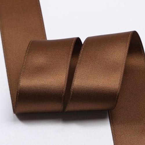 Polyester-Satin-Baumwollbänder 3 5 7 10 16 25 38 mm 1 Zoll Schleife Schmuck Blumenkuchen Geschenkbox Verpackung Rosa Riemenband-028-10 mm 50 Yards von GFFJHGGD