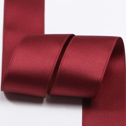 Polyester-Satin-Baumwollbänder 3 5 7 10 16 25 38 mm 1 Zoll Schleife Schmuck Blumenkuchen Geschenkbox Verpackung Rosa Riemenband-029-25 mm 50 Yards von GFFJHGGD