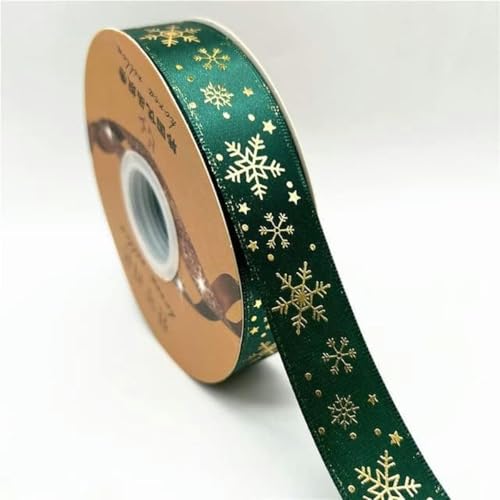 Rollen, 5 Yards, 25 mm, Weihnachtsband, bedrucktes Polyesterband für handgefertigte Schleifen, Party-Weihnachtsdekorationen, DIY-Verpackungen-02-5 Yards, 25 mm von GFFJHGGD