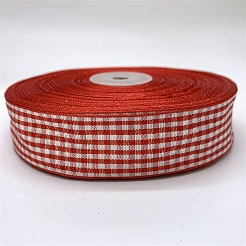 Rollen 5 Yards 10/15/20/25 mm rotes kariertes Band mit Gittermuster für Heim-Weihnachtsdekoration, DIY-Geschenkverpackungen-rot-15 mm 5 Yards von GFFJHGGD