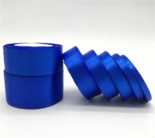 Satinband, 25 Yards/Rolle, 6 mm – 50 mm, Band für Schleife, Weihnachtsfeier-Dekoration, DIY-Geschenkverpackung, Blau, 25 mm von GFFJHGGD