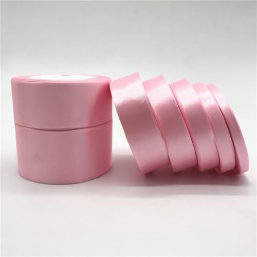 Satinband, 25 Yards/Rolle, 6 mm – 50 mm, Band für Schleife, Weihnachtsfeier-Dekoration, DIY-Geschenkverpackung, Rosa, 50 mm von GFFJHGGD