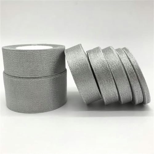 Satinband, 25 Yards/Rolle, 6 mm – 50 mm, Band für Schleife, Weihnachtsfeier-Dekoration, DIY-Geschenkverpackung, Silber, 10 mm von GFFJHGGD