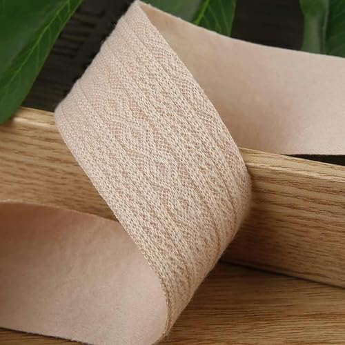 Yards/Rolle, 25 38 mm, Baumwollmusterband zum Verpacken von Geschenken, DIY-Haarschleifen, handgefertigte Heimdekoration, Nähzubehör-Beige-38 mm, 5 Yards von GFFJHGGD