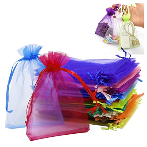 Säckchen Hochzeit Geschenk Organzasäckchen Geschenkbeutel Organza Taschen Mit Kordelzug Geschenkbeutel Farbe Organza Taschen Mit Kordelzug für Hochzeit Bonbonsbeutel Schmuckbeutel zufällig Farben von GFJFG