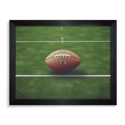 American Football Field Ball Sport Diamond Painting Kits für Erwachsene, Vollbohrer, Diamant-Punkte, Gemälde mit Rahmen, runde 5D-Farbe mit Diamanten, Bilder, Kunstmalerei-Kits, DIY Handwerk für von GFLFMXZW