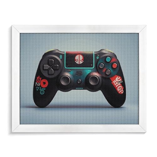 GFLFMXZW Game Console Ing Diamond Painting Kits für Erwachsene, Vollbohrer, Diamant-Punkte, Gemälde mit Rahmen, runde 5D-Farbe mit Diamanten, Bilder, Kunstmalerei-Kits, DIY Handwerk für von GFLFMXZW