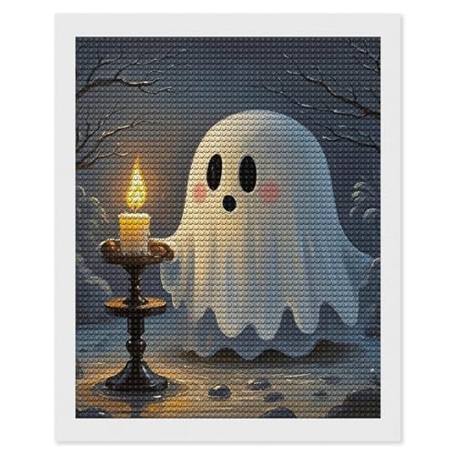 GFLFMXZW Holding Ghost Candles Diamond Painting Kits for Adults Full Drill Diamond Dots Paintings Round 5D Paint with Diamonds Pictures Art Painting Kits DIY Crafts for Home Wall Art Decor 40,6 x 50,8 von GFLFMXZW