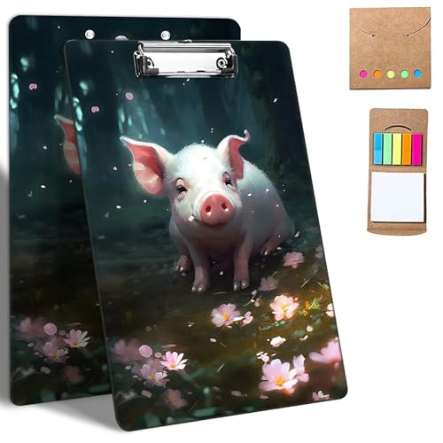 GFRGTFHYT Kunststoff-Klemmbretter, 9 x 12,5 cm Klemmbretter mit niedrigem Profil-Clip, niedliches Klemmbrett, A4, Briefgröße mit Notizen für Klassenzimmer, Büro, Studenten, Frauen, Kinder, Waldschwein GFRGTFHYT Kunststoff-Klemmbretter, 9 x 12,5 cm Klemmbretter mit niedrigem Profil-Clip, niedliches Klemmbrett, A4, Briefgröße mit Notizen für Klassenzimmer, Büro, Studenten, Frauen, Kinder, Waldschwein von GFRGTFHYT