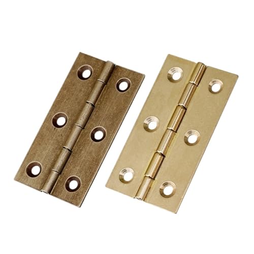 GFSRSWBX 10 Teile/Beutel Massivmessing Scharniere Vintage Möbel Hardware Tür und Fenster Schrank Box Verdeckte Scharnier Schrank Hardware(Bronze-2.8 X 5 cm) von GFSRSWBX