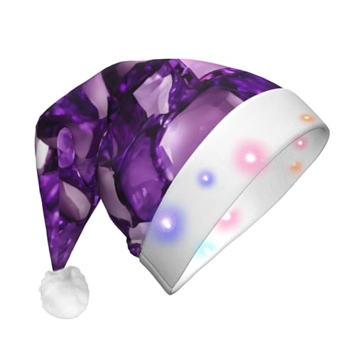 GFXEDSAH Party-Kopfbedeckung mit violettem Amethyst-Aufdruck 03, Weihnachtsdekoration, festlicher Hut für festliche Feiern von GFXEDSAH