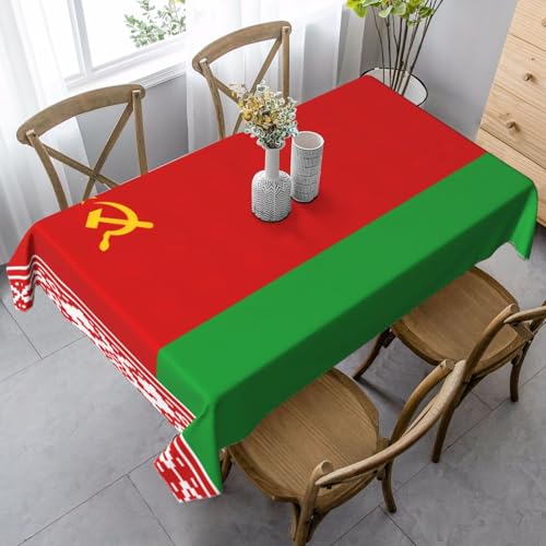 GFXEDSAH Tischdecke im Bauernhaus-Stil, Motiv: Flagge von Weißrussland, Party-Tischdecke, für Thanksgiving, Weihnachten und Party-Dekoration von GFXEDSAH