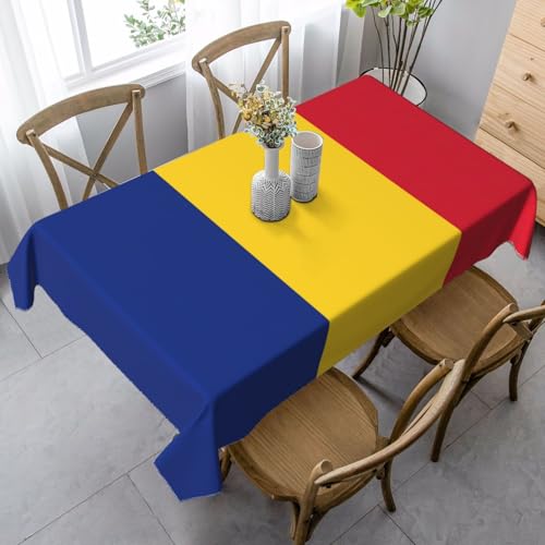 GFXEDSAH Tischdecke mit Motiv "Flagge von Rumänien", Bauernhaus-Tischdecke, Party-Tischdecke, für Thanksgiving, Weihnachten und Partydekoration von GFXEDSAH