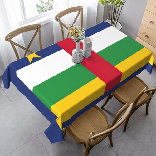 GFXEDSAH Tischdecke mit zentralafrikanischer Flagge, Bauernhaus-Tischdecke, Party-Tischdecke, für Thanksgiving, Weihnachten und Partydekoration von GFXEDSAH