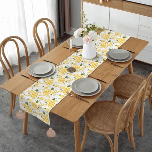 Tischabdeckung mit Ananas-Druck, für Zuhause, Küche, Esszimmer, Party, Familienessen, Hochzeit, Erntedankfest, Weihnachten, 35,6 x 152,4 cm von GFYHTN