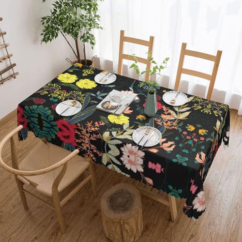 GGDCRFF Bunte Tischdecke mit Boho-Blumendruck für den Innen- und Außenbereich, dekorativ und funktional, perfekt für Cafés, Abendessen, Picknicks und mehr von GGDCRFF