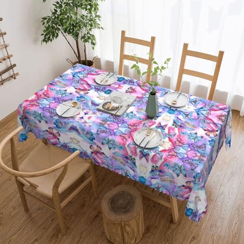 GGDCRFF Bunte Tischdecke mit Schmetterlingsmotiv für den Innen- und Außenbereich, dekorativ und funktional, perfekt für Cafés, Abendessen, Picknicks und mehr von GGDCRFF