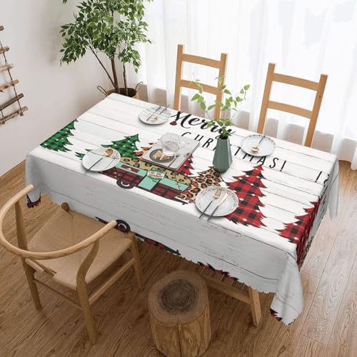 GGDCRFF Farmhouse Tischdecke mit Weihnachtsdruck, für Innen- und Außenbereich, dekorativ und funktional, perfekt für Cafés, Abendessen, Picknicks und mehr von GGDCRFF