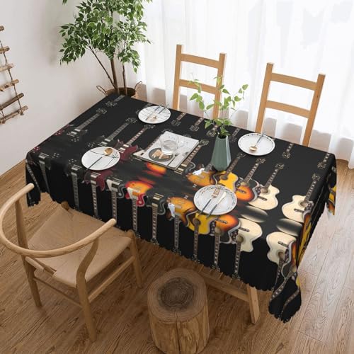 GGDCRFF Tischdecke mit E-Gitarren-Druck, für den Innen- und Außenbereich, dekorativ und funktional, perfekt für Cafés, Abendessen, Picknicks und mehr von GGDCRFF