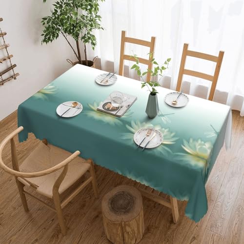 GGDCRFF Tischdecke mit Libelle mit Seerosen-Druck, für Innen- und Außenbereich, dekorativ und funktional, perfekt für Cafés, Abendessen, Picknicks und mehr von GGDCRFF