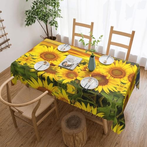 GGDCRFF Tischdecke mit Sonnenblumenmuster für den Innen- und Außenbereich, dekorativ und funktional, perfekt für Cafés, Abendessen, Picknicks und mehr von GGDCRFF