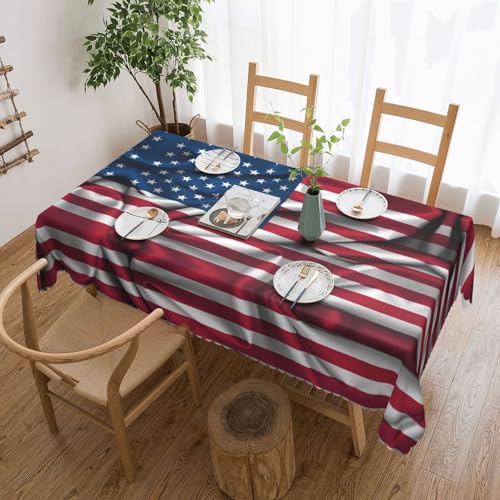 GGDCRFF Tischdecke mit amerikanischer Flagge, für den Innen- und Außenbereich, dekorativ und funktional, perfekt für Cafés, Abendessen, Picknicks und mehr von GGDCRFF