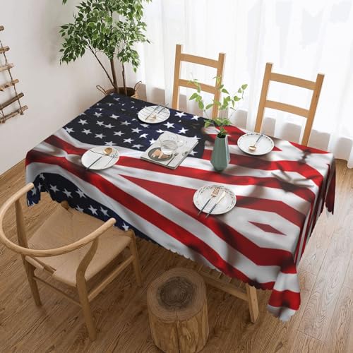 GGDCRFF Tischdecke mit amerikanischer Flagge, für den Innen- und Außenbereich, dekorativ und funktional, perfekt für Cafés, Abendessen, Picknicks und mehr von GGDCRFF