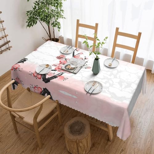 GGDCRFF Tischdecke mit rosa Kirsch-Blumendruck, für den Innen- und Außenbereich, dekorativ und funktional, perfekt für Cafés, Abendessen, Picknicks und mehr von GGDCRFF