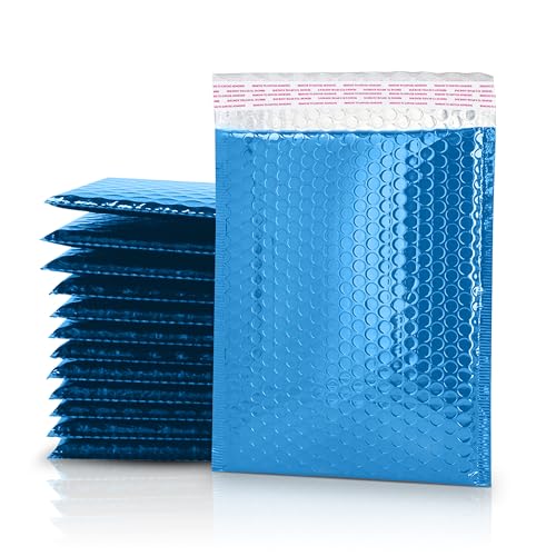 GGR Supplies Luftpolster-Versandtaschen, metallisch, 19,1 x 27,9 cm, wasserdicht, sehr widerstandsfähig, ideal zum Verpacken, Versand und Aufbewahren, Blau, 25 Stück von GGR Supplies