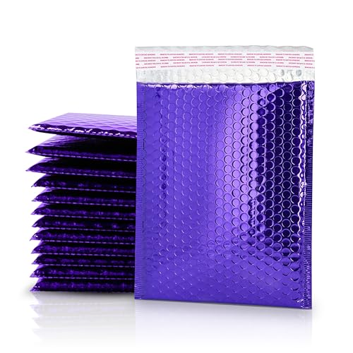 GGR Supplies Luftpolster-Versandtaschen, metallisch, 19,1 x 27,9 cm, wasserdicht, sehr widerstandsfähig, ideal zum Verpacken, Versand und Aufbewahren, Violett, 25 Stück von GGR Supplies