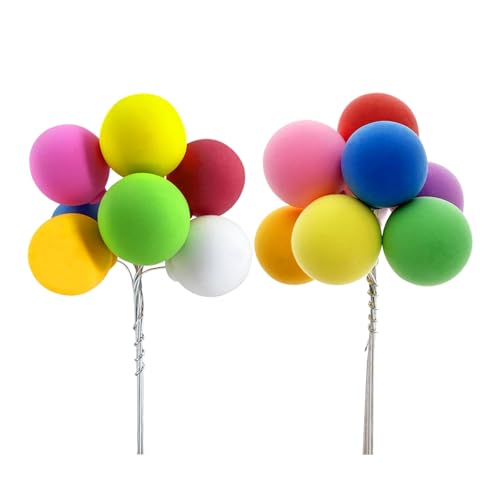 GGTTNRT Mini Luftballons Tortendeko Kugeln 2 Sätze (16 Stück) Luftballons Bunt Cake Topper Geburtstag Kuchendeko Geburtstag Mädchen Jungen, für Geburtstag Hochzeiten Valentinstag von GGTTNRT