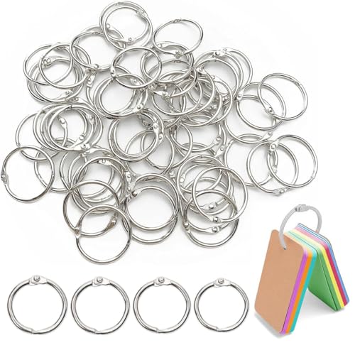 GGUFAY 40 Stück Bücher Ringe Binder Ringe, 20mm Metall Ringe Lose Blatt Buch Ringe Ringbuch Ringe für Scrapbook Album Handwerk,20mm/25mm/30mm/35mm von GGUFAY