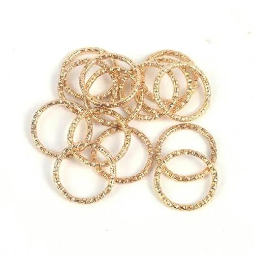 10 12 15 18 20 mm gedrehte Biegeringe, Spaltringe, Verbindungsstücke für DIY-Schmuckherstellung, Zubehör, Großhandelsbedarf, KC Gold, 1,5 x 15 mm, 50 Stück von GGYBJ